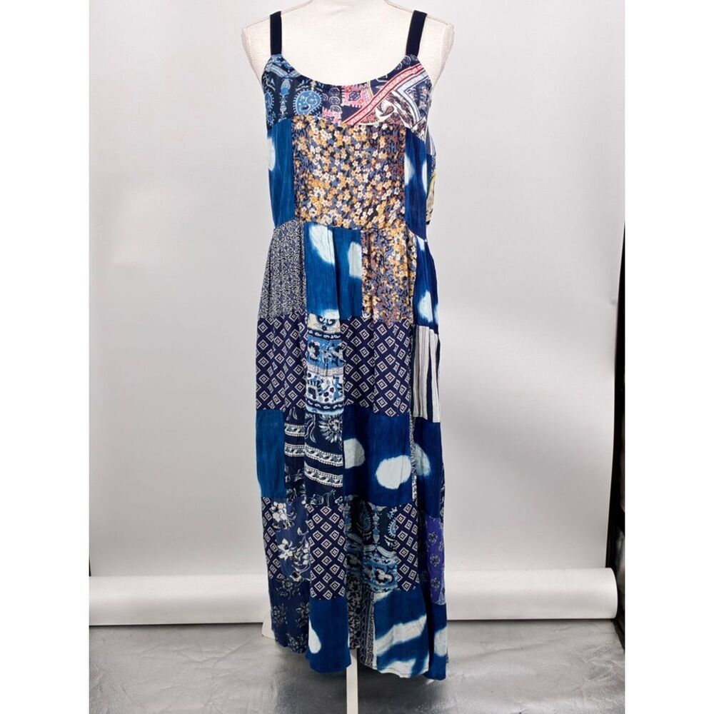 NWOT Airy Festival Patchwork Maxi Dress w/ adjustable straps